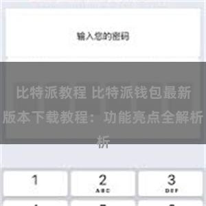 比特派教程 比特派钱包最新版本下载教程：功能亮点全解析