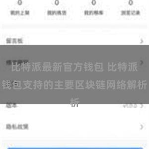 比特派最新官方钱包 比特派钱包支持的主要区块链网络解析