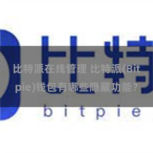 比特派在线管理 比特派(Bitpie)钱包有哪些隐藏功能？