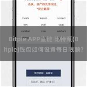 Bitpie APP直链 比特派(Bitpie)钱包如何设置每日限额？