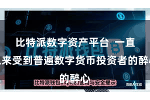 比特派数字资产平台  一直以来受到普遍数字货币投资者的醉心